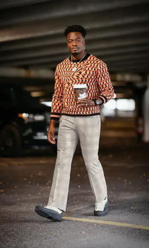 Marquise Goodwin wearing Dries Van Noten sweater
