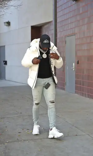 Deebo Samuel wearing Moncler jacket
