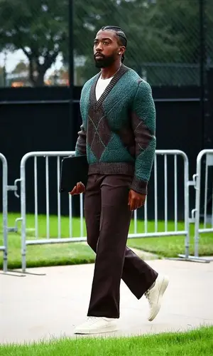 Tyrod Taylor wearing Stockholm Surfboard Club pants