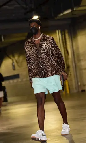 Jaren Jackson Jr. wearing Asos shorts