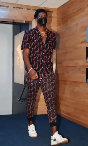 Jaren Jackson Jr. wearing WESC sweatshirt