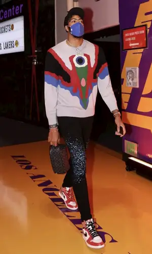 Anthony Davis wearing Burberry sweater
