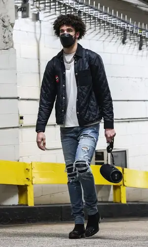 Lonzo Ball wearing Amiri jeans