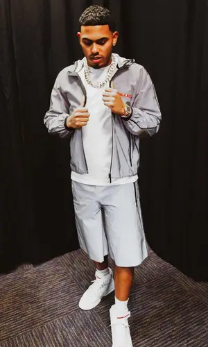 Myke Towers wearing Prada sock