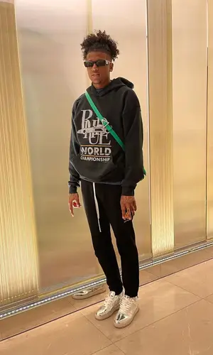 Jalen Green wearing Rhude hoody