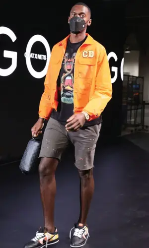 Bobby Portis wearing Off-White shorts