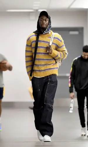Caris Levert wearing Bottega Veneta jeans