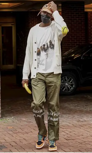 Caris Levert wearing Cactus Plant Flea Market pants