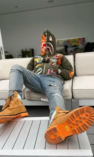 Moneybagg Yo wearing Timberland boots