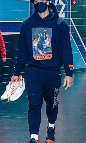 Miles Bridges wearing Heron Preston hoody