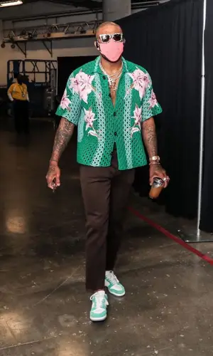 PJ Tucker wearing Valentino shirt