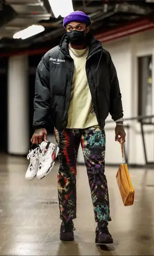 PJ Tucker wearing Dries Van Noten jeans