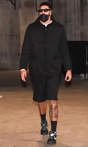 Jayson Tatum wearing Tommy Hilfiger eyewear