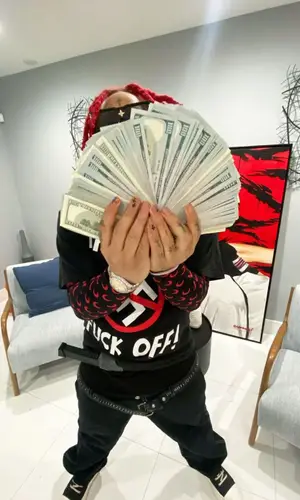 Trippie Redd’s Outfit in Marine Serre Top, Rick Owens Sneakers & Louis Vuitton Eyewear (2021)