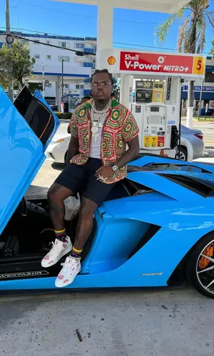 Gunna wearing Bode shirt