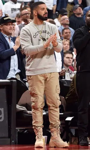 Drake wearing Amiri pants