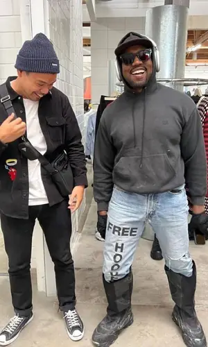 Kanye West wearing Icon glov