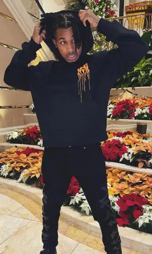 DDG wearing Amiri hoody