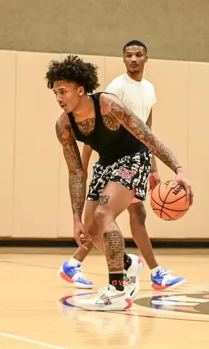 Mikey wearing Ryoko Rain shorts