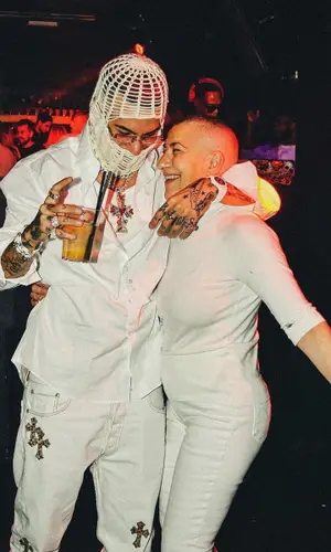 Sfera Ebbasta wearing Lanvin shirt