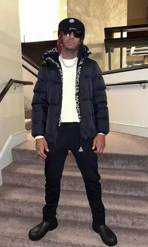 Lil Keed wearing Moncler jacket