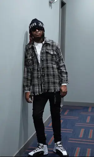Lil Keed wearing Palm Angels hat
