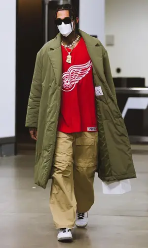Jordan Clarkson wearing Red Wing Shoes jersey