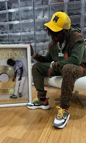 Jackboy wearing Amiri pants