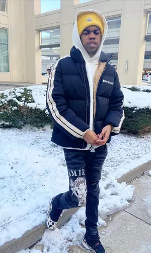 Lil Poppa wearing Moncler hat
