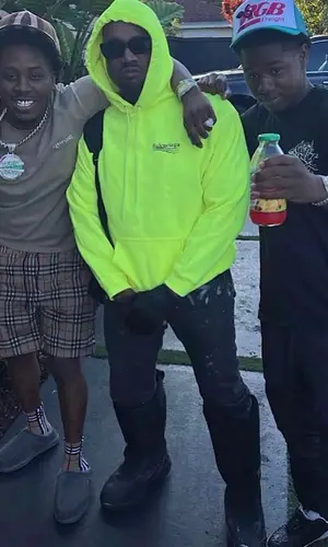 Kanye West wearing Balenciaga hoody