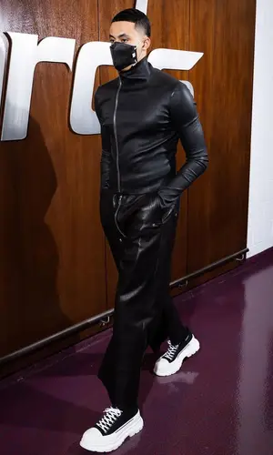 Kyle Kuzma wearing Rick Owens pants