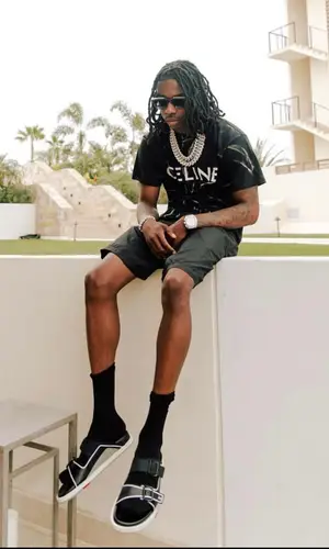 Polo G wearing Louis Vuitton sandal