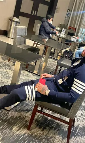 Fivio Foreign wearing Thom Browne jersey