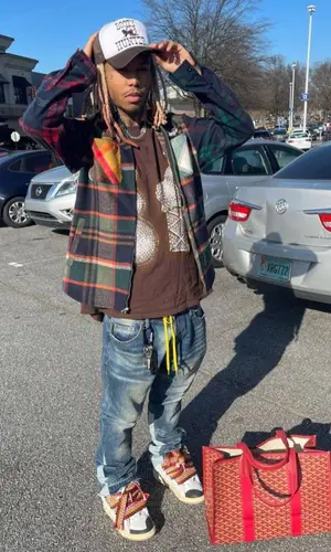 Lil Gnar wearing Lanvin sneakers