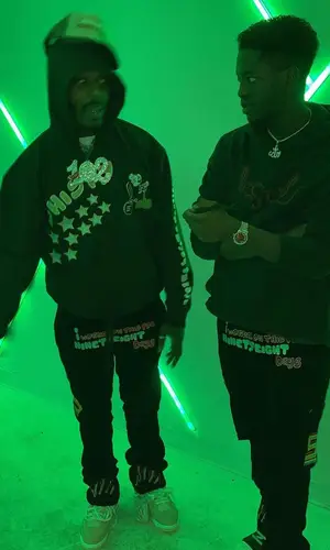 Sauce Walka wearing Shisty hoody
