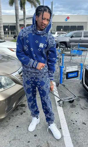Digga D wearing Amiri hoody