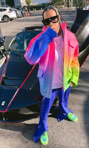 Tyga wearing Louis Vuitton eyewear