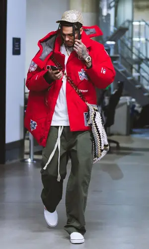 Jordan Clarkson wearing Supreme jacket