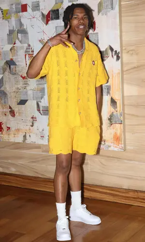 Lil Baby wearing Casablanca shirt