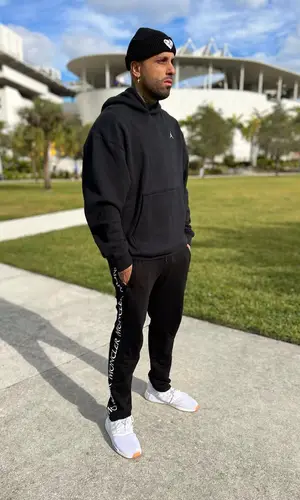 Nicky Jam wearing Jordan hoody