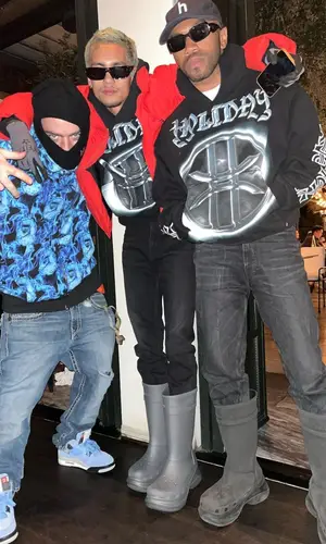 Dominic Fike wearing Holiday hoody