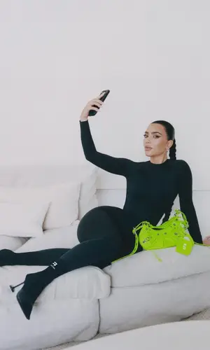 Kim Kardashian wearing Balenciaga boots