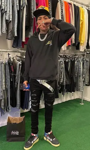 Kay Flock wearing Chrome Hearts cap