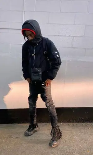 KayCyy wearing Rick Owens sneakers