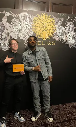 Allan Saint-Maximin wearing Givenchy jeans