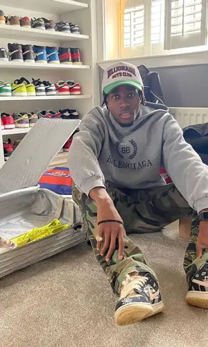 Wilfried Zaha wearing Billionaire Boys Club cap