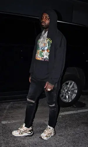 EST Gee wearing Balenciaga hoody
