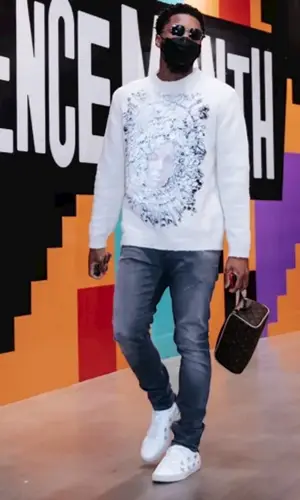 Donovan Mitchell wearing Monfrere jeans