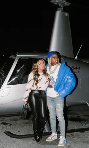 Lil Durk wearing Rhude t-shirt