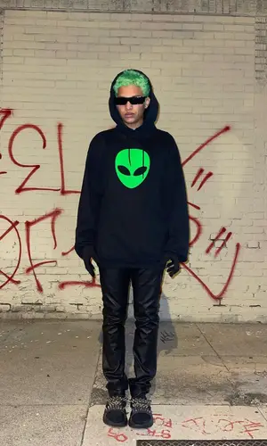 Gab3 wearing Balenciaga hoody